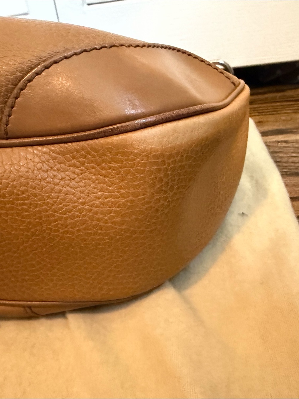 Burberry Cognac Brown Pebbled Leather Shoulder Bag - Picture 5 of 16